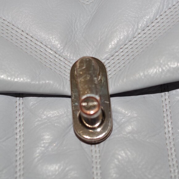 TED BAKER Leather AYALINA Quilted Puffer Small Shoulder blue gray crossbody Bag - Picture 4 of 10